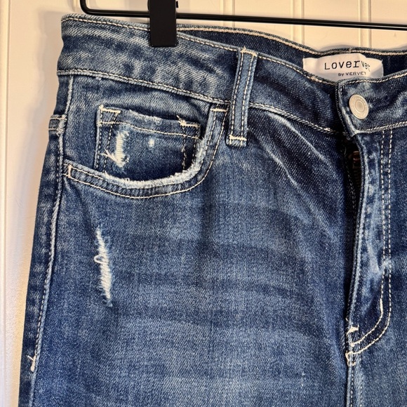 NWT Lovervet by Vervet High Rise Flare Jeans Distressed Raw Hem Size 28/7 - Picture 13 of 13